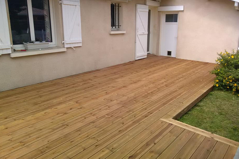 Terrasse en pin,  Parentis en Born x2