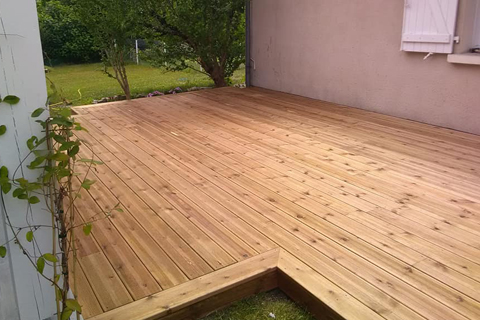 Terrasse en pin, Parentis en Born x2